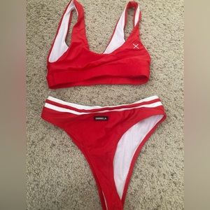 Red boutineLA bikini high waisted